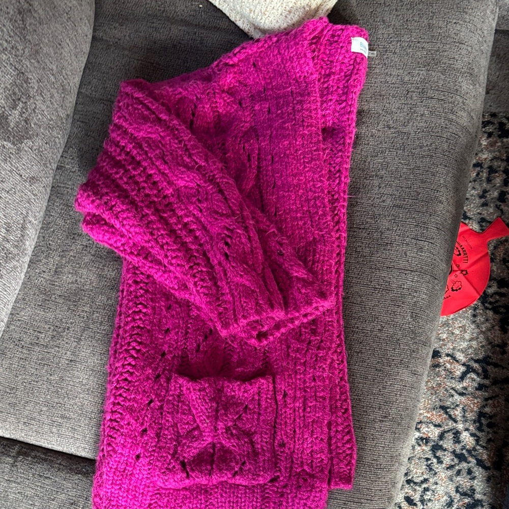 Bluivy Fuchsia Cable Knit Cardigan